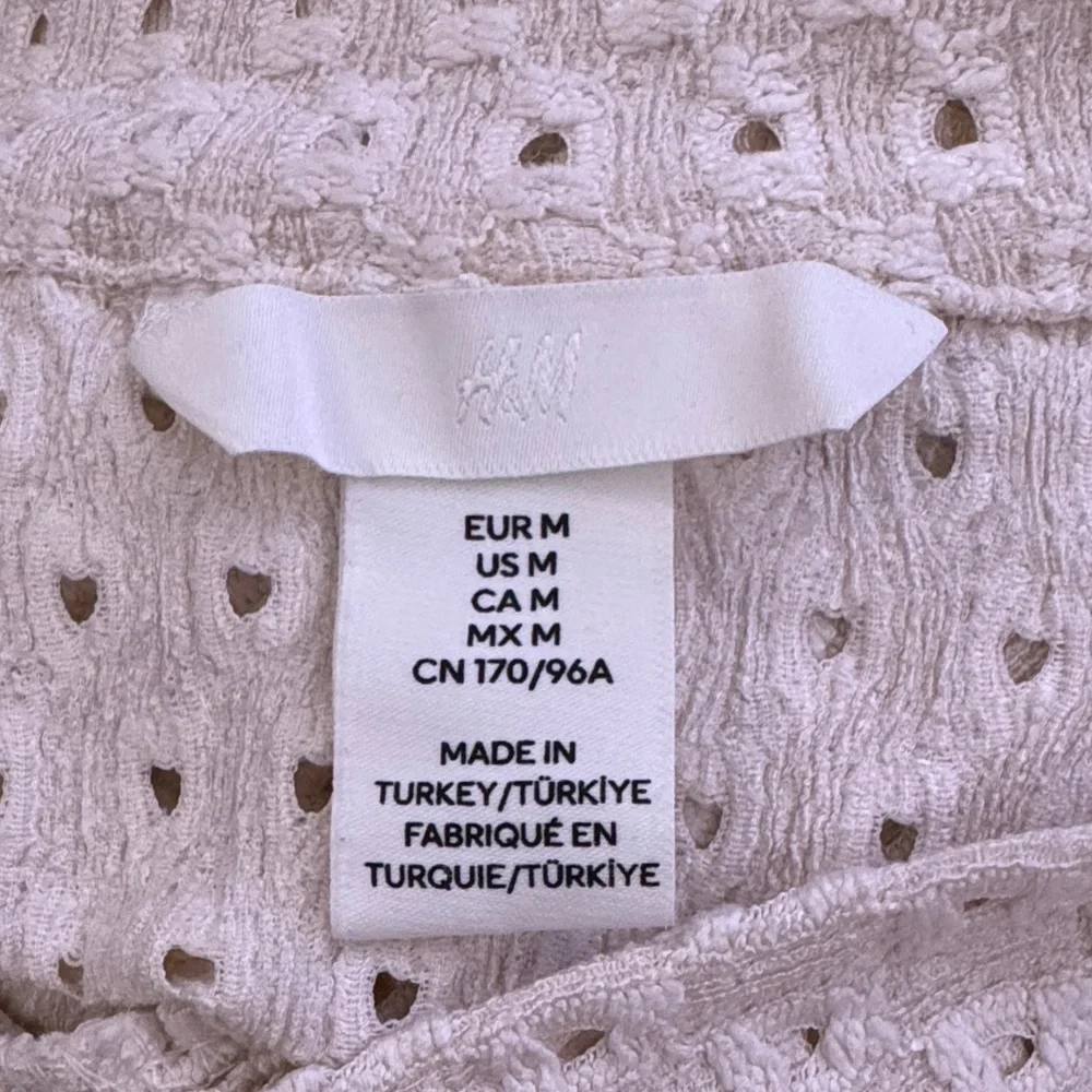 H&M Cream Eyelet Collared Cottage Blouse